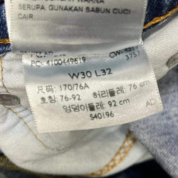 Levi's 511 blue acid wash denim jeans men’s size W30xL32 - Picture 7 of 7